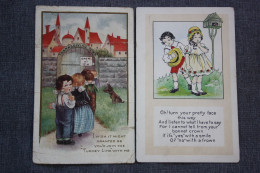 HUMOUR, COMICS - Old Postcard 1920s - Usa Edition - - 2 PCs Lot - Humour