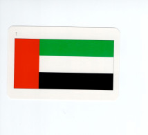 Chromo/carte Plastifiée Moderne Emirat Arabes Unis Abou Dhabi Asie Asia Drapeau Flag Plan Map 90 X 58 Mm RRR TB - Sonstige & Ohne Zuordnung