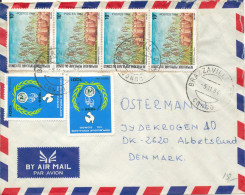 Congo Brazzaville Air Mail Cover Sent To Denmark 5-11-1986 With More Stamps - Used