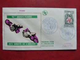 D3 - TOGO - FDC - Premier Jour - 10eme Anniversaire Des Droits De L'Homme - Lomé - 10/12/1958 - Togo (1960-...)