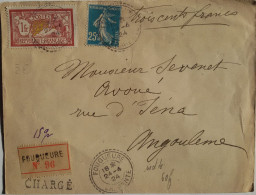FRANCE - Enveloppe Recommandée Avec Superbe Cachet De Fouqueure Du24/04/24 Pour Angoulème - 2 Photos - Lettres & Documents