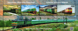 Kyrgyzstan - KEP - 2023 - Trainspotting - Locomotives In Kyrgyzstan - Mint Stamp Sheetlet - Kirghizistan