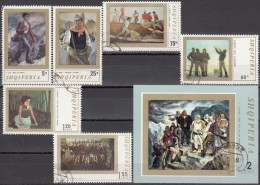 ALBANIA 1971, PAINTINGS OF ALBANIAN ARTISTS, COMPLETE, USED SERIES + BLOCK With GOOD QUALITY - Albania