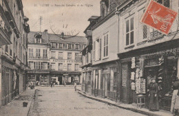 YVETOT RUES DU CALVAIRE ET DE L'EGLISE 1917 TBE - Yvetot