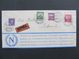 BRIEF Praha - Rakovník Napoleonský Kongres 1933 // Aa0102 - Briefe U. Dokumente