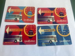 - 5 - Transportcard Sweden Länstrafiken Skaraborgs Län Magnetic 4 Different Cards - Andere & Zonder Classificatie