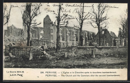 AK Pervyse, The Church And The Cemetery After The Second Bombardment  - Altri & Non Classificati