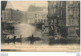 PARIS  GARE SAINT LAZARE ET PLACE DE ROME   INONDATION JANVIER 1910 - District 08