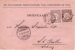 10 DEC 96 Kleinrond TILBURG-GOIRKE Op Firmabriefkaart Naar St. Gallen Met 2x NVPH33 - Covers & Documents