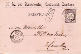 10 JUL 94 Kleinrond ZIERIKSEE Op Firmabriefkaart Naar Haarlem Met NVPH33 - Cartas & Documentos