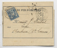 SAGE 15C LETTRE CHEMIN DE FER D'ORLEANS TYPE A USSEL CORREZE 11 MARS 1901 + GRIFFE DE GARE - 1877-1920: Période Semi Moderne