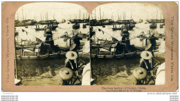 CHINE CANTON CARTE STEREO SUR CARTON THE BUSY HARBOR OF CANTON - China
