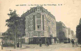 93 - Pantin - La Rue Hoche Et La Rue Victor Hugo - Animée - Tramway - CPA - Voir Scans Recto-Verso - Pantin