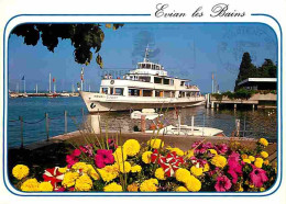 74 - Evian Les Bains - Ses Quais Fleuris - Bateaux Au Port - Fleurs - Flamme Postale - CPM - Voir Scans Recto-Verso - Evian-les-Bains