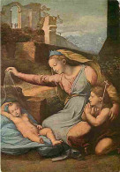 Art - Peinture Religieuse - Rapahel Sanzio - La Vierge Au Diademe Bleu - CPM - Voir Scans Recto-Verso - Schilderijen, Gebrandschilderd Glas En Beeldjes