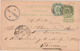 BELGIUM > 1902 POSTAL HISTORY > Stationary Card From Bruxelles To Vienne, Austria - 1893-1907 Armarios