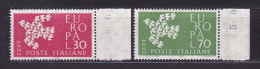 1961 Italia Italy Repubblica EUROPA CEPT  EUROPE Serie Di 2 Valori MNH** COLOMBA - DOVE - 1961