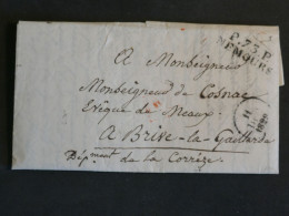 DP3  FRANCE  LETTRE EN PORT RR  1818 PETIT BUREAU   NEMOURS A   BRIVE LA GAILLARDE  + AFF. INTERESSANT++ - 1801-1848: Voorlopers XIX
