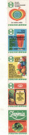 Czech Republic, 5 X Matchbox Labels, Fruta Brno - Cannery, Fruit Vegetables Drinks Salads, Znojmia - Matchbox Labels