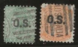 South  Australia     .   SG    .  O 43/44    .   O      .     Cancelled - Used Stamps