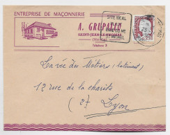 DECARIS 25C  LETTRE DAGUIN  SITE IDEAL ST JEAN LE THOMAS MANCHE 25.11.1961 PEU COMMUN DAGUIN SUR DECARIS - Mechanical Postmarks (Advertisement)