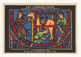 28 . Chartres . Publicite Aspirine  . Les Corporations D'apres Les Vitraux De La Cathedrale . Les Maréchaux - Chartres