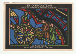 28 . Chartres . Publicite Aspirine  . Les Corporations D'apres Les Vitraux De La Cathedrale . Les Mareyeurs - Chartres