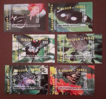 Tonga 2015-2016 - Fauna , Butterflies , Block , 6 Pieces , Perforated , Complete Series , MNH , Mi.Bl. 89-94 - Tonga (1970-...)