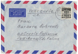 ALLEMAGNE BRD YT N°359 OBLITERE SEUL SUR LETTRE EN POSTE AERIENNE POUR LE VENEZUELA - Cartas & Documentos