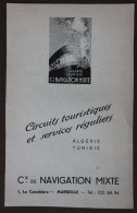 Publicité : Cie Navigation Mixte Marseille, Algérie, Tunisie ; Sté Transports Maritimes à Vapeur, 1951 - Publicités