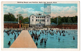CPA - USA - DETROIT - Bathing Beach And Pavilion, Belle Isle - Michigan - Detroit