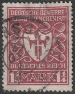 Deut. Reich: 1922, Mi. Nr. 199 C, 1 1/4 Mk. Deutsche Gewerbeschau, München   Gestpl./used - Usati