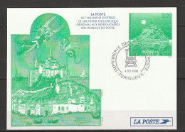 Pseudo Entier Postal Sur CP De 1998 Avec Timbre Et Illust. "Le Mont Saint-Michel" - Storia Postale