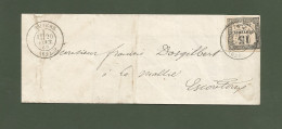 THIERS - Timbre Taxe N°3 - Cachet à Date Type 17 - Février 1869 - Taxé à 15 Centimes - 1849-1876: Klassik