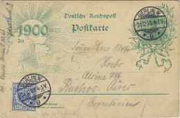 1899 Germany 5pf Stationery To Argentina - Autres & Non Classés