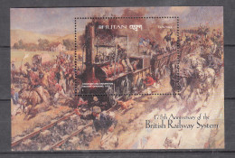 BHUTAN, 2000, 175th Anniversary Of British Railways, MS, MNH, (**) - Bhoutan
