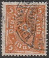 Deut. Reich: 1922, Mi. Nr. 227 B,  Freimarke: 5 Mk. Posthorn.  Gestpl./used - Usati