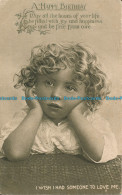 R000342 Greeting Postcard. A Happy Birthday. Little Girl. Alpha. 1915 - Monde