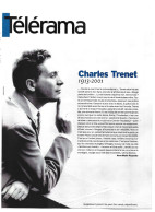 Hommage à Charles Trenet 1913-2001 - Supplement à Télérama - 8 Pages - Algemene Informatie