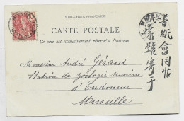 INDOCHINE 10C PORT WALLUT  1905 SUR CARTE TONKIN HANOI PAGODE - Storia Postale