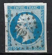 FRANCE Classique, B Obl. PC Des Villes Sur TP Isolés: PC 702 (Chalon-s-Saône,2) Sur Y&T 14A - 1853-1860 Napoleon III