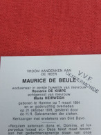 Doodsprentje Maurice De Beule / Hamme 7/3/1894 - 21/10/1976 ( Romania De Kimpe / Maria Heirwegh ) - Religione & Esoterismo