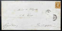 N°13 10c BISTRE NAPOLEON / LIMOGES POUR LA CANIERE / 19 JUIN 18? / LSC / ARCHIVE DE CHAZELLES - 1849-1876: Periodo Clásico