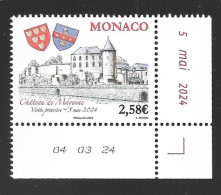 Monaco 2024 - Château De Mayenne ** (coin Daté) - Ongebruikt