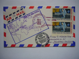 Avion / Airplane / JAT / Boeing 707 / Airmail Tour Around The World / Stamp (first Man On The Moon) - 1946-....: Ere Moderne