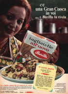 Tagliatelle All'uovo Barilla, Ricetta, Pubblicità Epoca 1965, Vintage Ad - Publicités