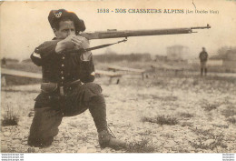 RARE MENTON NOS CHASSEURS ALPINS LES DIABLES BLEU ENVOYEE DE MENTON EN 1915 - Menton