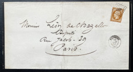 N°13 10c BISTRE NAPOLEON / MAUBEUGE POUR PARIS / 15 NOV 1859 / LSC / ARCHIVE DE CHAZELLES - 1849-1876: Période Classique