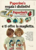 Dentifricio Paperino's Alla Fragola, Pubblicità Vintage 1981, 20 X 28 Cm. - Werbung