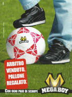 Scarpe Mega Boy, Arbitro Venduto, Pubblicità Vintage 2002, 20 X 28 Cm - Werbung